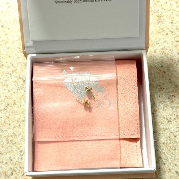 New 14k Real Yellow Gold Button Domed Stud Pierced Post Petite Small Earrings - Picture 10 of 11